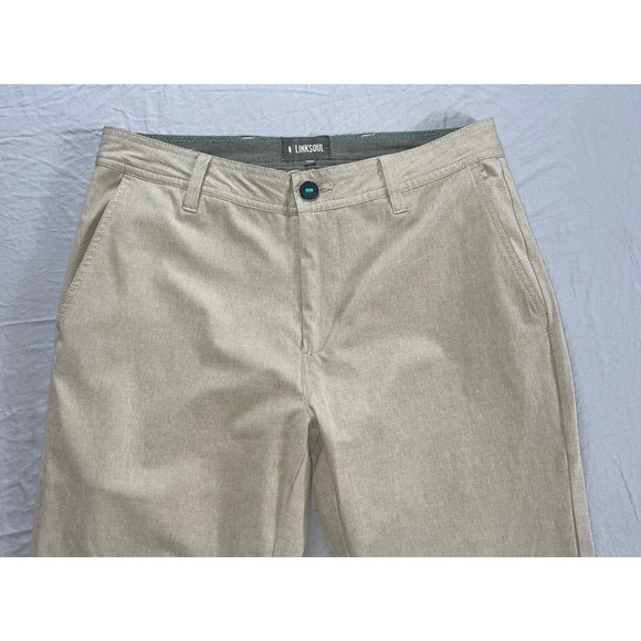 Linksoul Flat Front Slim Fit Lightweight Poly-Cotton Chino Golf Pants. 30X31 EUC - Picture 6 of 9
